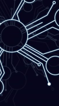 Animation of network of connections over dark background