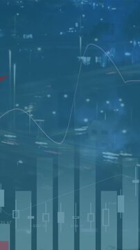 Animation of data processing over cityscape
