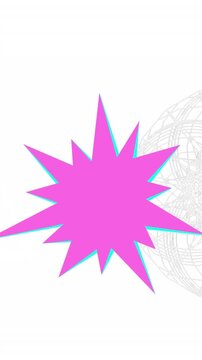 Animation of purple star over shapes