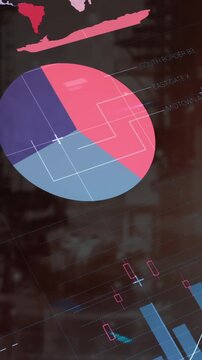 Animation of statistical data processing over grid network against construction site