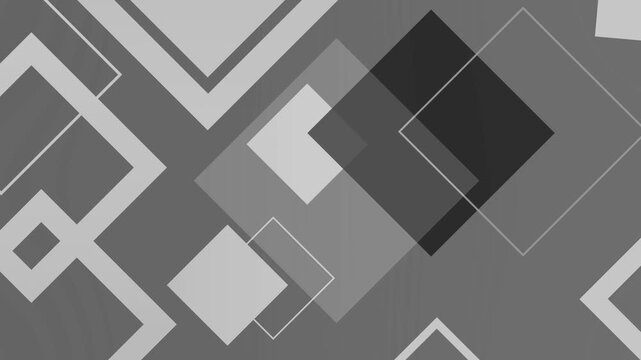 Abstract geometric background with overlapping translucent squares and diamonds animation