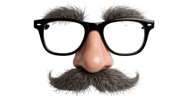 Disguise nose mustache and glasses, isolated on transparent background