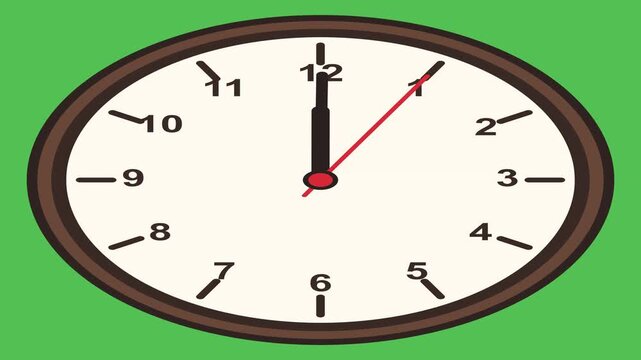 Analog Clock Ticking Seconds Animation Loop