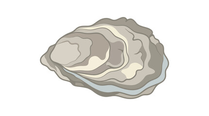 Closed oyster shell with textured surface flat vector illustration © Design Bari