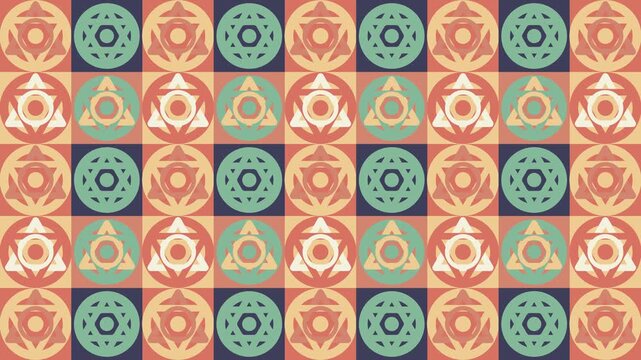 Vintage Retro Geometric Tile Pattern Background Video in Pastel Colors