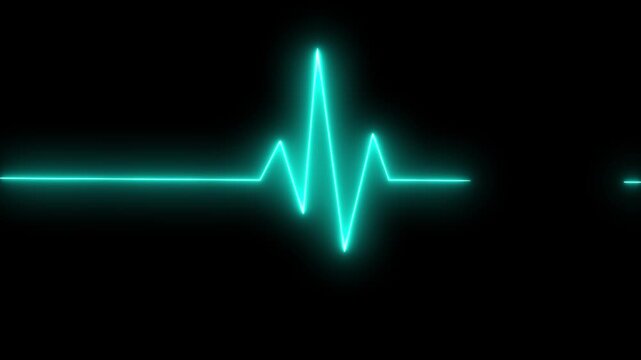 Cardiology Monitor Animation Featuring Heart Rate Wave Signal