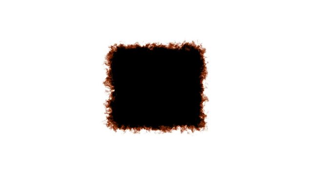 Dynamic fire border transition effect, burning rectangular frame overlay for creative editing
