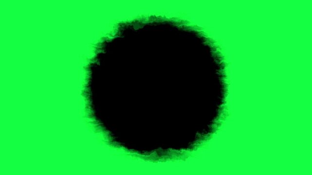 Black ink blot expanding on green screen, organic liquid transition effect for motion chroma key