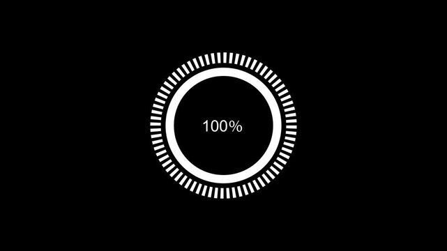 Circular Digital Waiting Animation Featuring Advanced Loading Progress Visualization