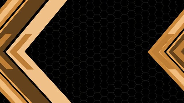 Honeycomb background geometric chevrons on left and right modern tech abstract design animation