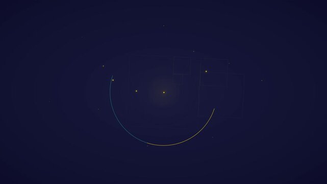 Golden Spiral Particle Flow &mdash; Fibonacci Sequence with Flowing Particles and Golden Ratio Rectangles