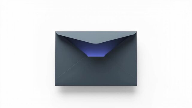 Dark envelope flap opening with glowing light reveal effect