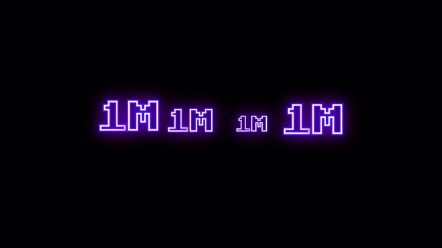Bright purple neon number one signs glowing on a  overlay Transparent  background