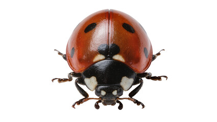 Red ladybug with black spots, isolated on transparent background © Luca