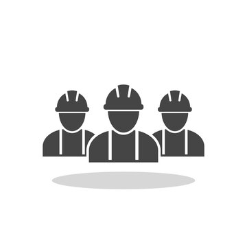Workers sign icon with shadow