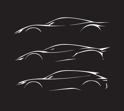 Car Silhouette on black background