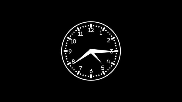 Countdown Clock Motion Graphics with Smooth Time Reduction Visualization
