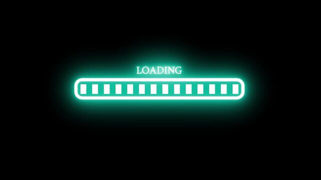 Modern RGB Neon Progress Indicator Animation on Transparent Background