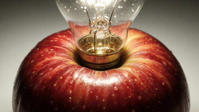Creative apple lightbulb idea concept