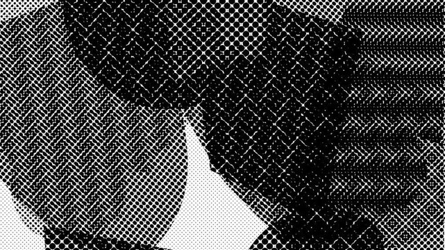 Abstract Halftone Grunge Glitch Overlay Animation with Black and White Dotted Texture Patterns for Video