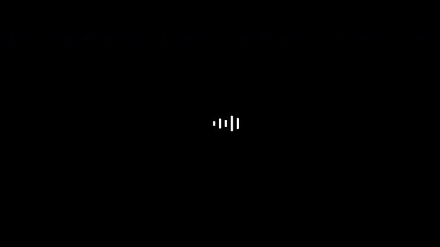 Audio waveform player overlay with play control and sound wave visualization 4k with alpha channel transparent background