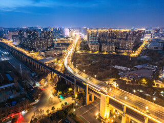 Obraz premium Traffic flow on the overpass