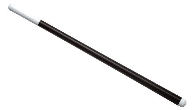 Black magic wand with white tip, isolated on transparent background