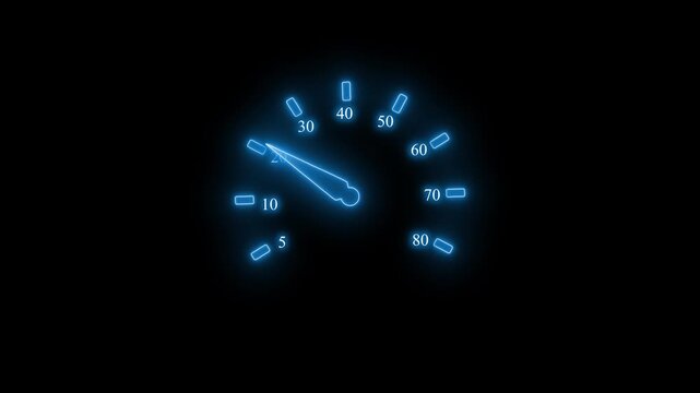 Glowing speed gauge or meter icon Minimal digital style image for speed animation