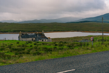 Abandoned traditional croft house at Airidh a Bhruaich on Loch Seaforth, Isle of Lewis, Outer Hebrides, Scotland, UK - 4 September 2026 © IBRESTER