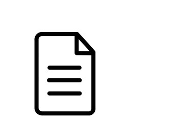 Fototapeta premium Black outline document with text lines icon transparent background
