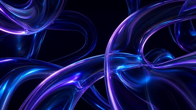 Abstract swirling forms of blue and purple liquid glass create a dynamic background swirl shapes