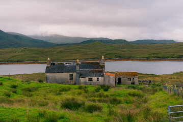 Abandoned traditional croft house at Airidh a Bhruaich on Loch Seaforth, Isle of Lewis, Outer Hebrides, Scotland, UK - 4 September 2026 © IBRESTER