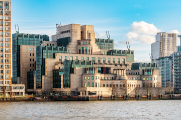 MI6 Secret Intelligence Service Headquarters on River Thames in London
Description
MI6 Secret...