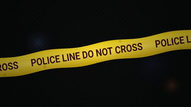 Police Line Do Not Cross Caution Tape Animation With Flashing Emergency Lights Warning Barrier Graphic For Crime Scene Or Restricted Area Security