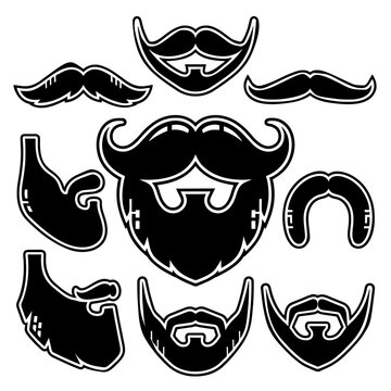 ​Beard and Mustache Vector Set &mdash; Men&rsquo;s Facial Hair Silhouette Collection