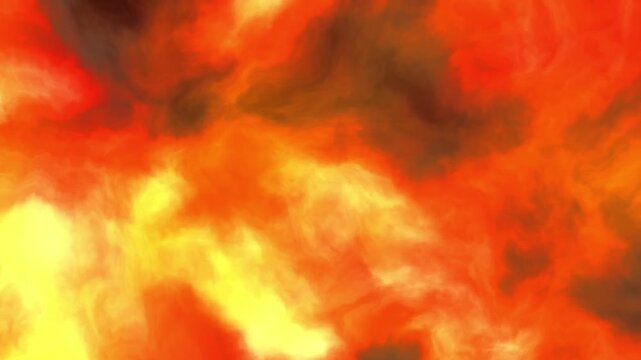 Volcanic Lava Abstract Background with Swirling Fire and Orange Smoke