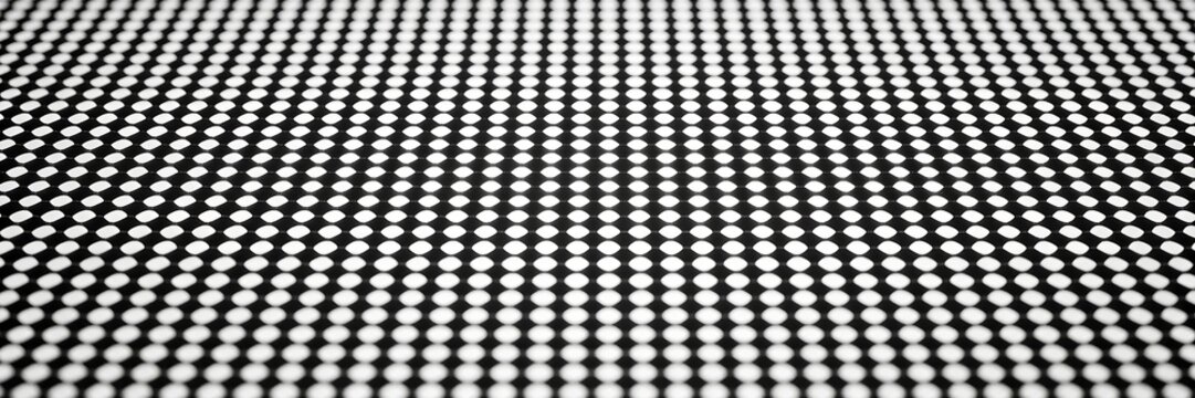 A precise monochrome dot grid texture displays evenly spaced micro dots in a seamless flat minimal geometric background pattern