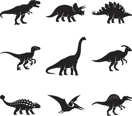 Vector Illustration Collection of Prehistoric Dinosaurs and Extinct Animals © Nasir