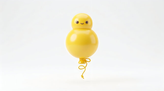 A cute yellow chick shaped lollipop isolated on a white background for easter or spring holiday celebrations
