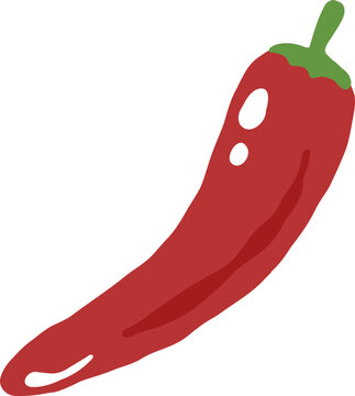 cute red hot spicy chili pepper vegetable vector cartoon illustration