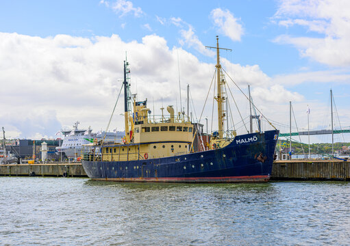 Gothenburg, Sweden - July 26 2026: Historic vessel Malmo moored in Gothenburg inner harbor.