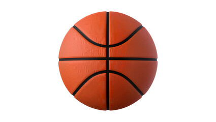 Fototapeta premium Orange textured basketball with black lines, isolated on transparent background