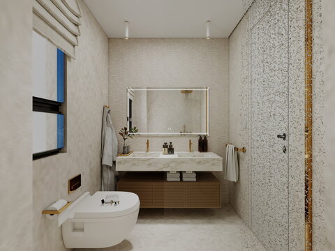 ba&ntilde;o moderno de casa de lujo y de dise&ntilde;o 