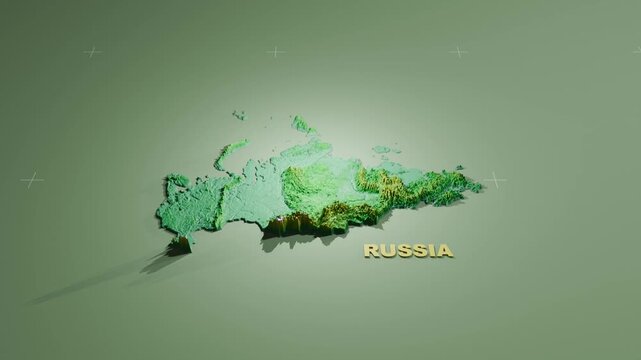 Detailed 3D Terrain and Elevation Map of Russia