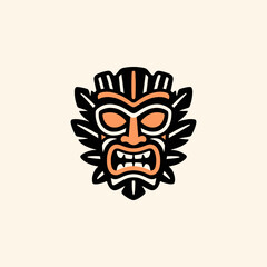 Fototapeta premium Playful Tiki Mask Logo