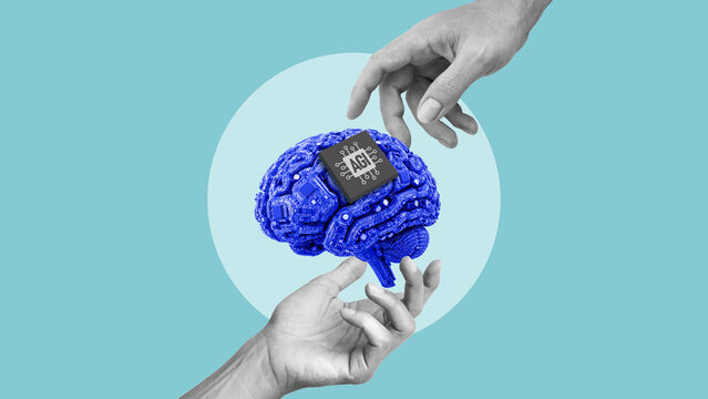 Artificial General Intelligence AGI, human level AI and autonomous machine intelligence, advanced reasoning, cognitive computing, intelligent systems, future technology, artificial superintelligence