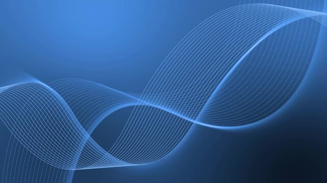 Abstract wave lines on dark gradient background animation, flowing dotted and solid lines creating dynamic modern tech look