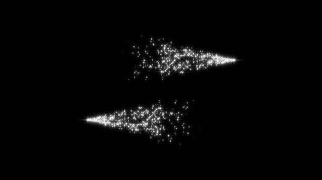 White glowing fairy sparkle line burst, fairy dust wand glitter stars trail transition. glittering star dust trail sparkling particles, glitter sparkle line stars animated black screen.4k