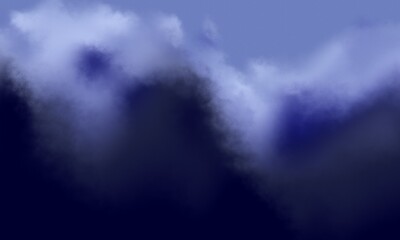 Fototapeta premium Abstract dark blue background with soft flowing smoke and clouds effect for artistic design projects
