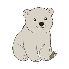 Fototapeta premium Cute Cartoon Bear Sitting Illustration